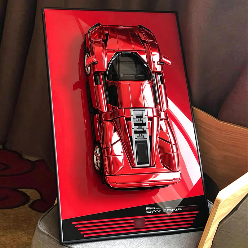 Model Kit Ferrari - Wall‑Mount Frame Background Display Rack Compatible