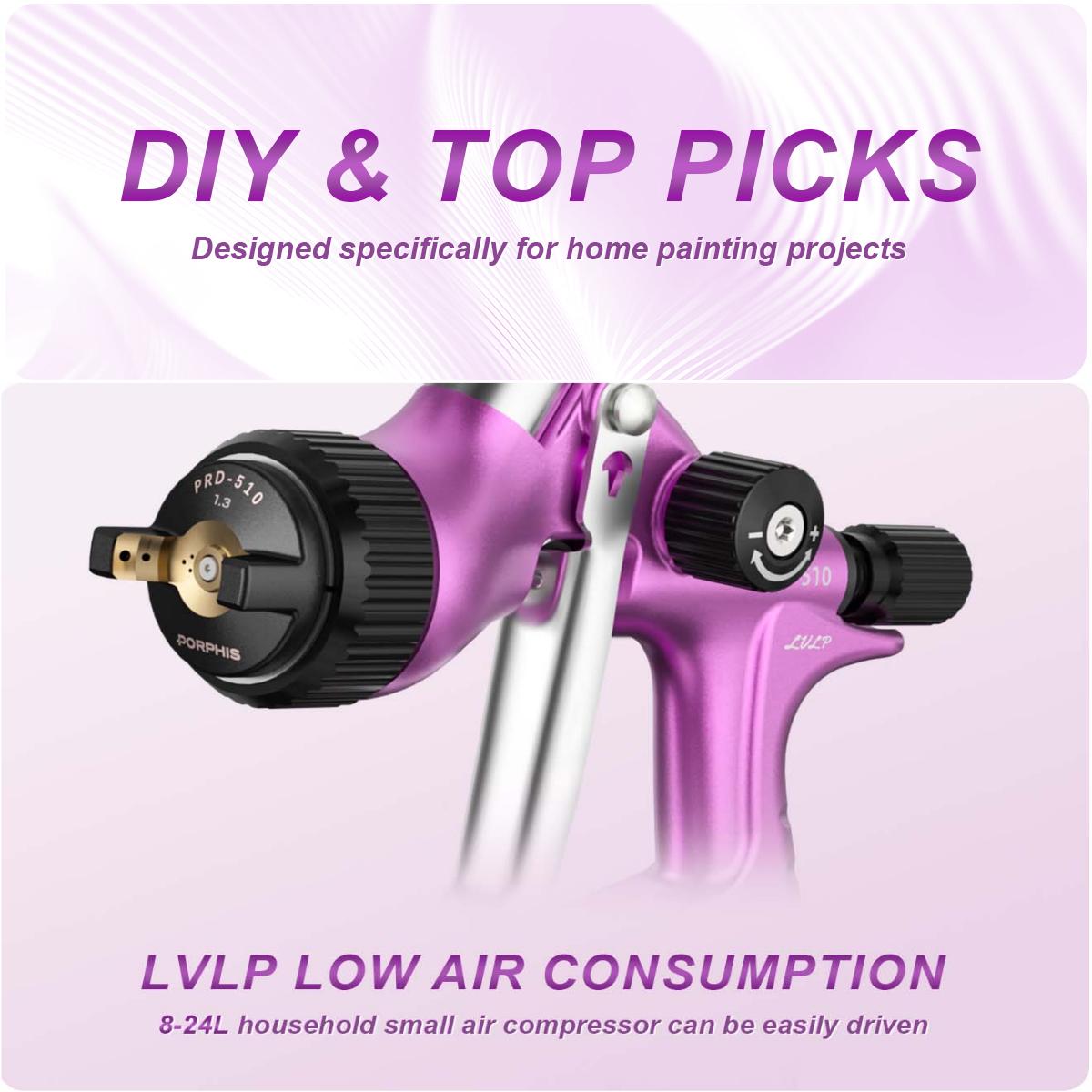 Airbrush Compressor Kit - Original PORPHIS PRD-510 Paint Gun LVLP