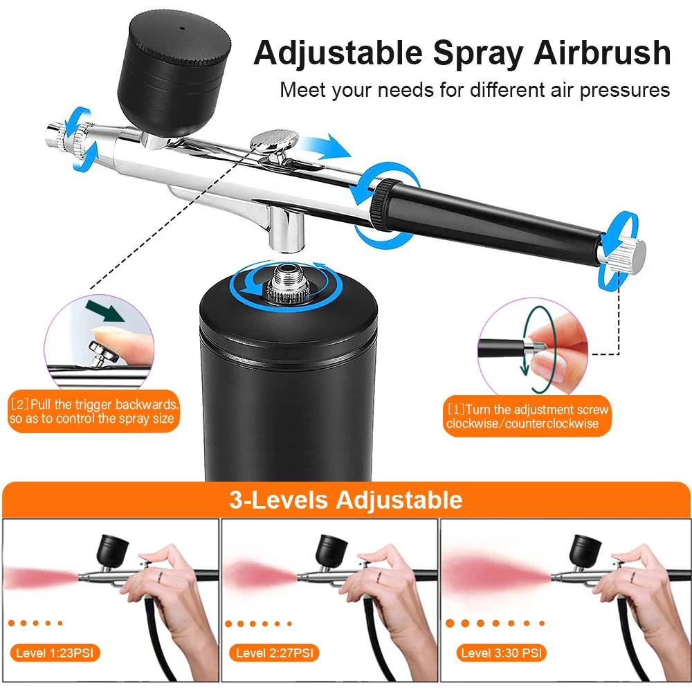 Portable airbrush set with com - Airbrush Compressor Kit review and price