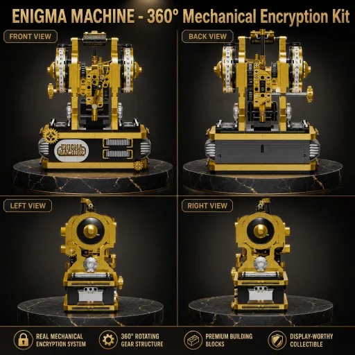 Enigma Machine Building Blocks - Model Kit History review and price